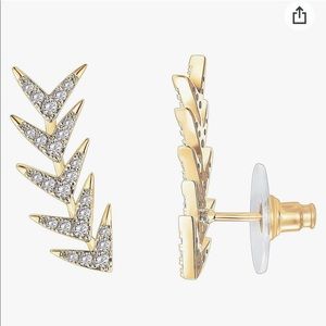PAVOI 14K Gold Plated Silver Cubic Zirconia Ear Crawler Earrings